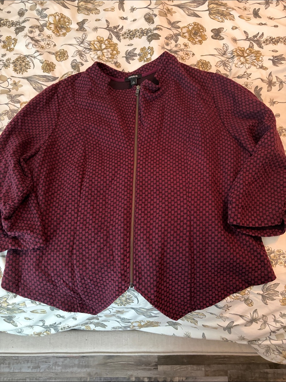 Torrid Plum Textured Zip-Front Blazer